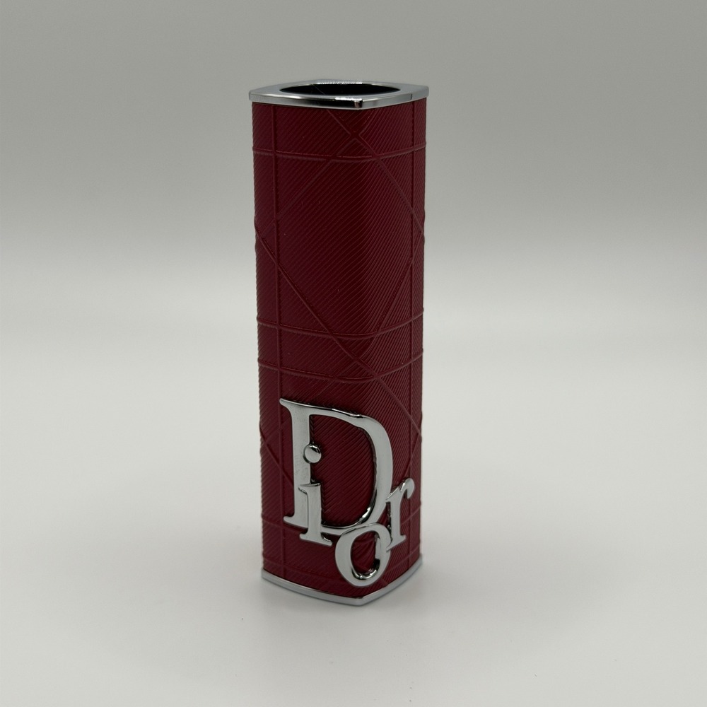 Dior Addict Lipstick Case Brick Cannage Red Silver Logo Refill Limited Edition‎